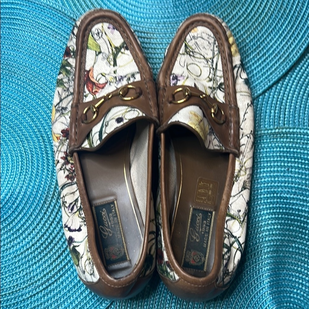 Rare Gucci 1954 Flora Loafers Collector’s Print Iconic Vintage Style size 40 - Picture 3 of 14